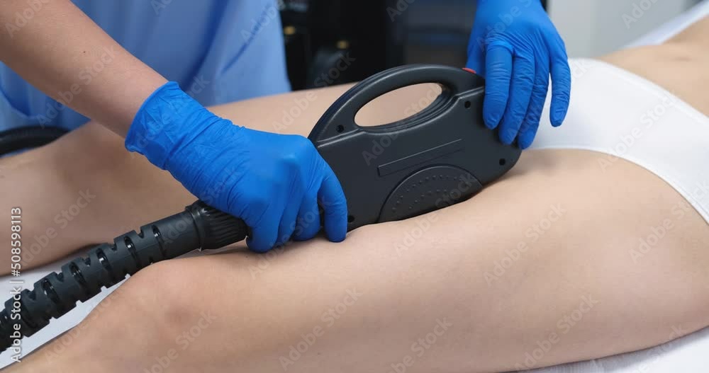 Adult woman with laser hair removal in professional beauty salon