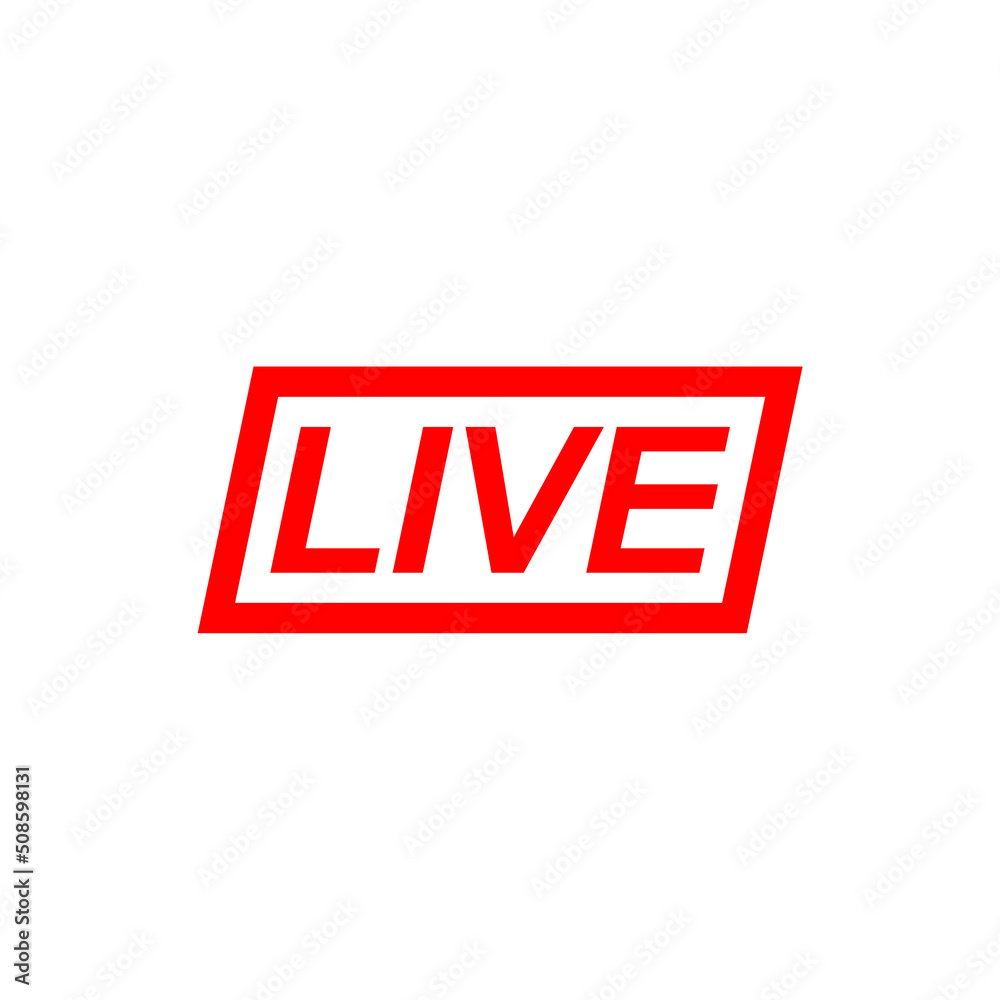 live button icon for tv shows and streaming video
