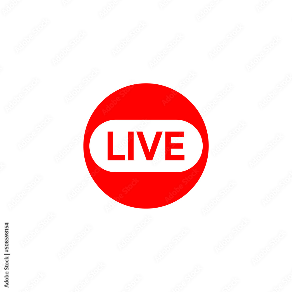 live button icon for tv shows and streaming video live button icon for tv shows and streaming video
