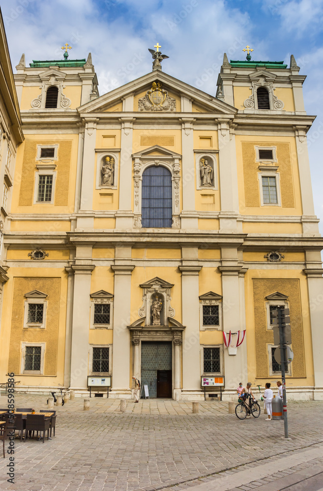 Front facade of the Schottenstift church in Vienna, Austria