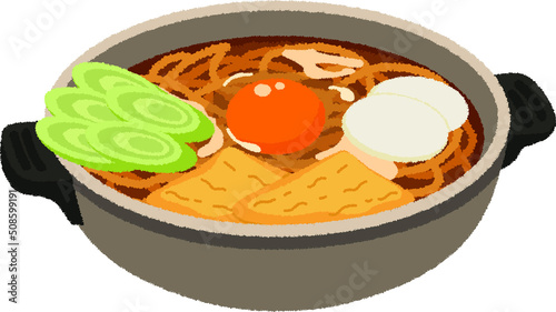 味噌煮込みうどんのイラスト