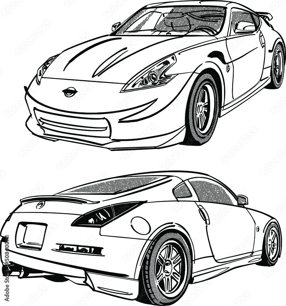the vector Japan car illustration