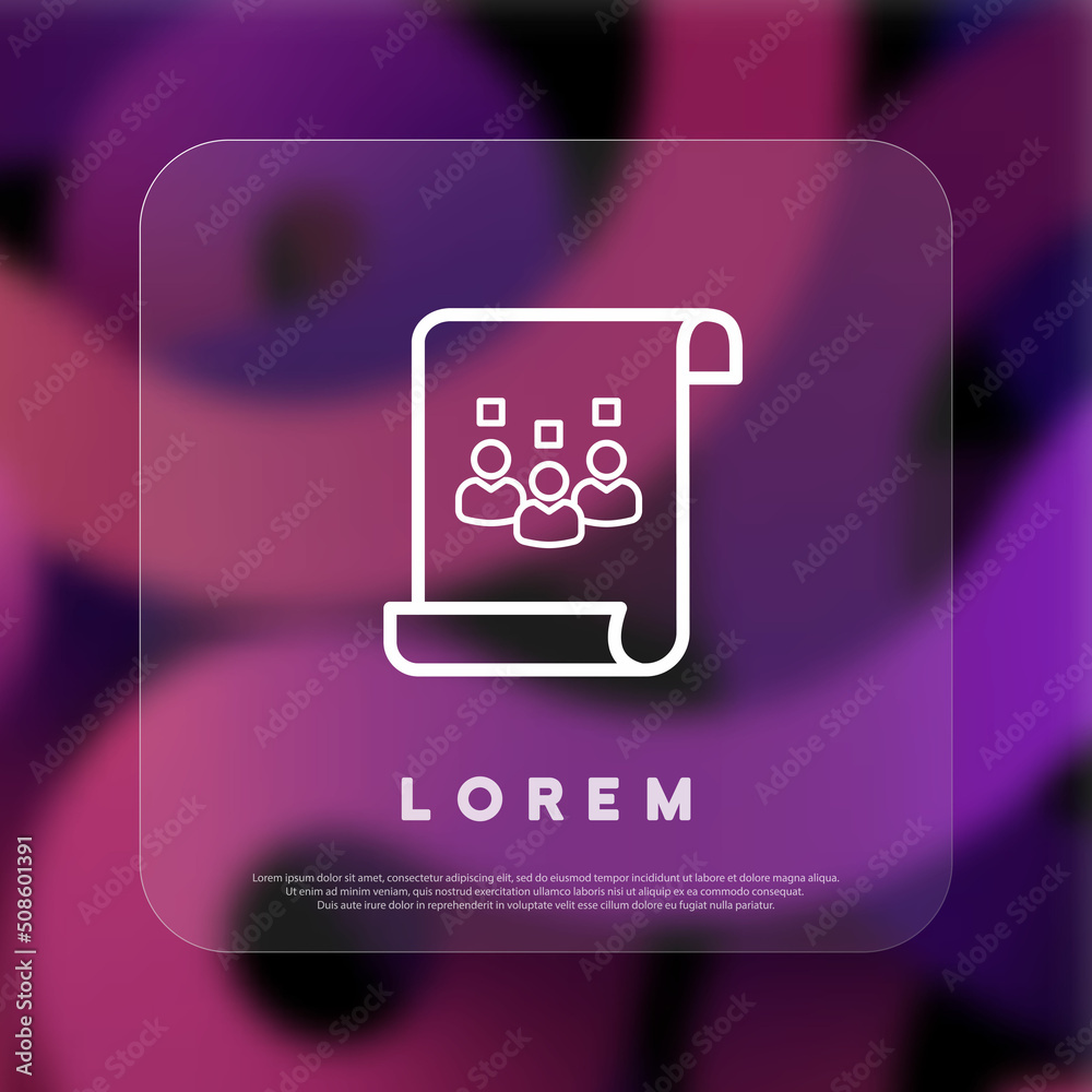 Employment contract icon. Document icon. Glassmorphism style. Vector line icon for Business and Advertising Employment contract icon. Document icon. Glassmorphism style. Vector line icon for Business and Advertising