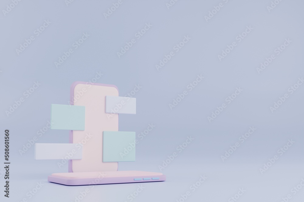 Fototapeta premium 3d rendering smart phone background. 3d illustration