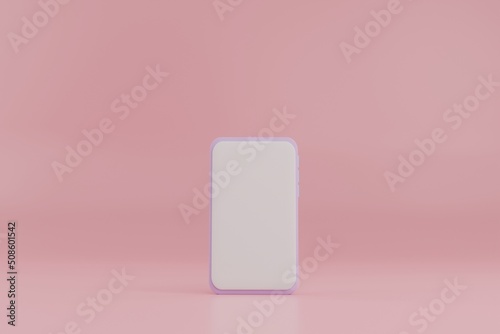 3d rendering smart phone with white screen. 3d rendering illustration