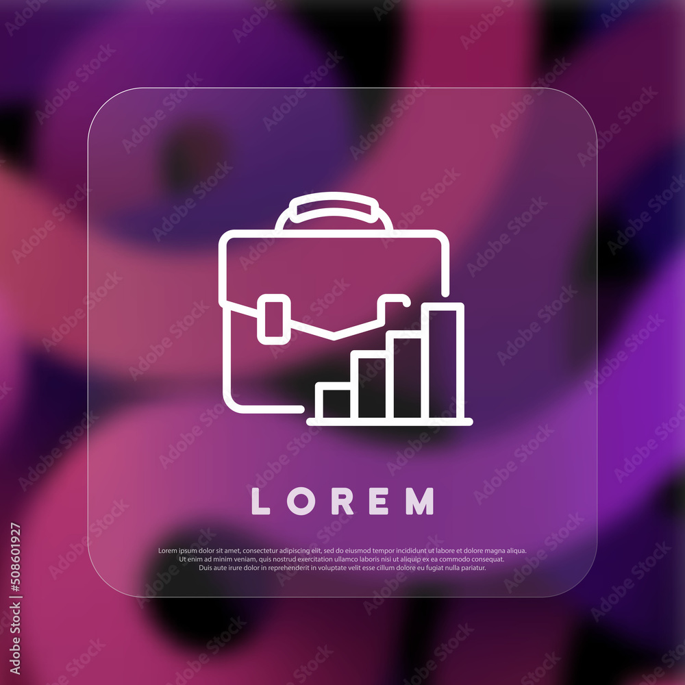Business infographic icon. Financial structures. Glassmorphism style. Vector line icon for Business and Advertising Business infographic icon. Financial structures. Glassmorphism style. Vector line icon for Business and Advertising