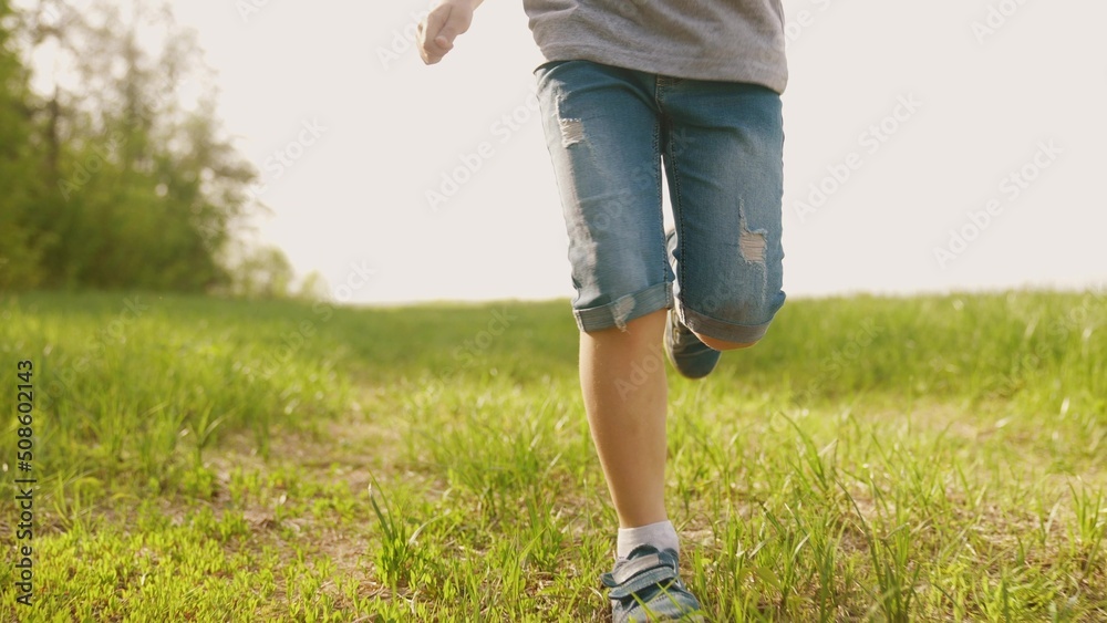 happy family. kid run legs close-up in the park at sunset. people in lifestyle the park concept boy son joyful run. happy family summer. little baby run child fun summer kid dream concept happy family. kid run legs close-up in the park at sunset. people in lifestyle the park concept boy son joyful run. happy family summer. little baby run child fun summer kid dream concept