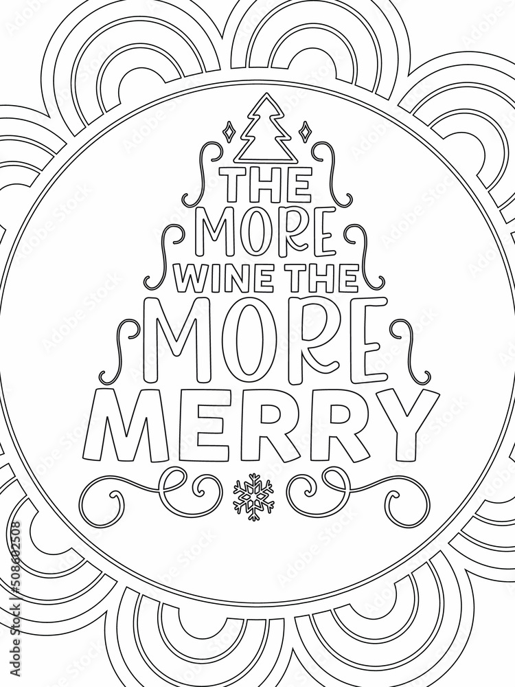 Fototapeta premium Funny-Quotes Coloring pages. Coloring page for adults and kids. Vector Illustration.