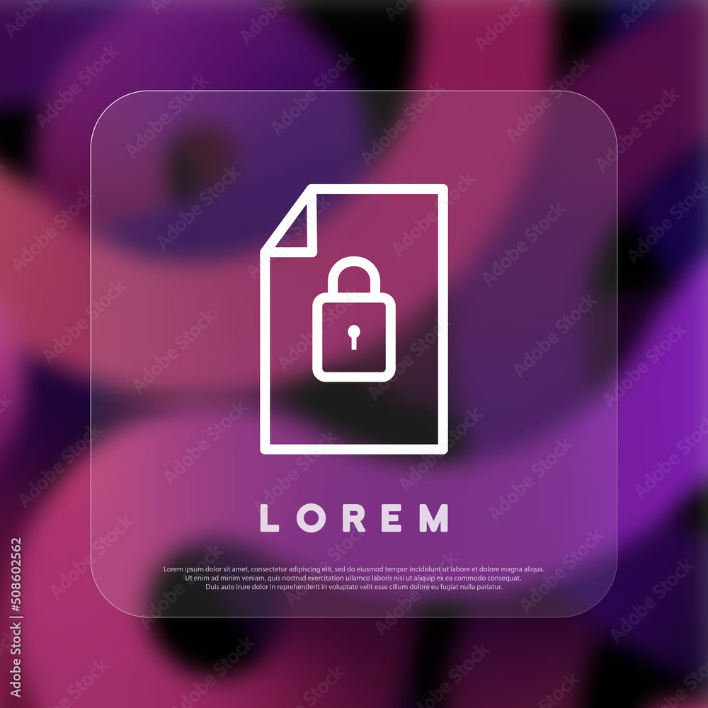 Top secret document icon. Confidential information. Glassmorphism style. Vector line icon for Business and Advertising Top secret document icon. Confidential information. Glassmorphism style. Vector line icon for Business and Advertising