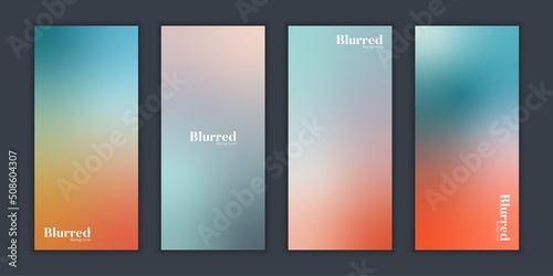 Set of Abstract soft blur gradient background. fresh pastel color wallpaper for screen