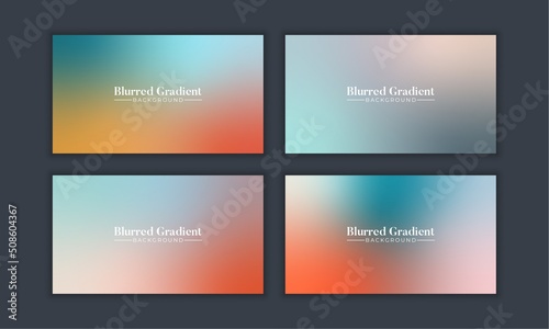 Set of Abstract soft blur gradient background. fresh pastel color wallpaper for screen