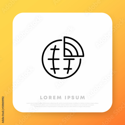 Global intenet line icon. Business networking. Vector line icon for Business and Advertising