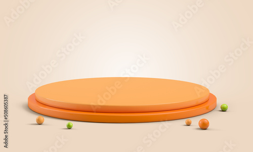 Stage with orange podium for your product