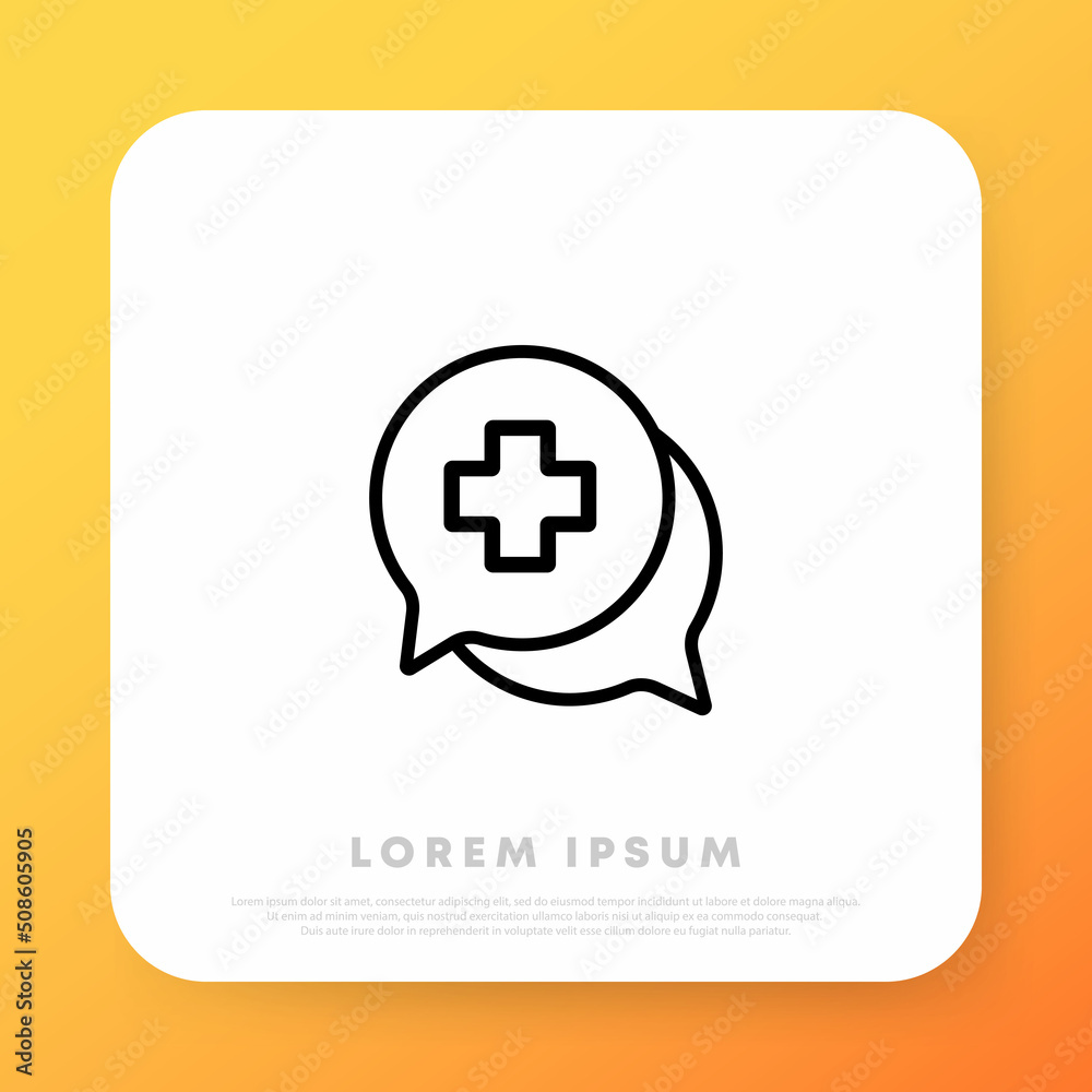 Obraz premium Online doctor consultation line icon. Health care concept. Medical online diagnostic. Vector line icon for Business and Advertising
