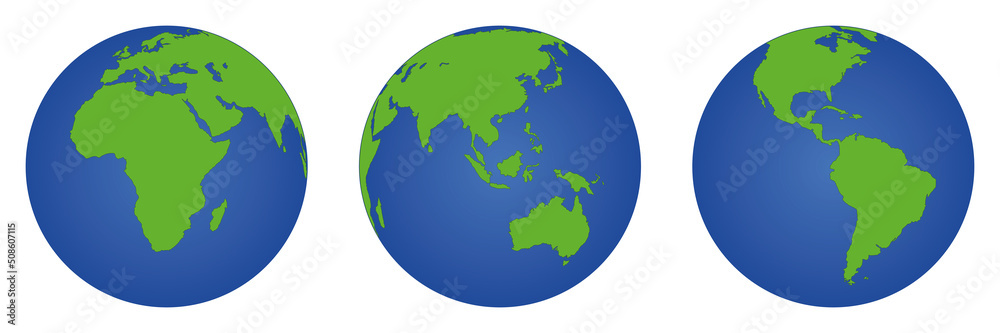 Earth globe icon set. Vector illustration Earth globe icon set. Vector illustration