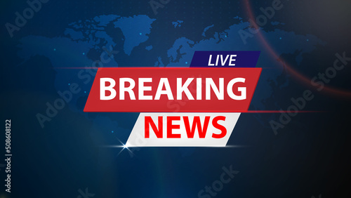 Breaking News, media, News for live television. Backdrop for world map in blue color vector illustration