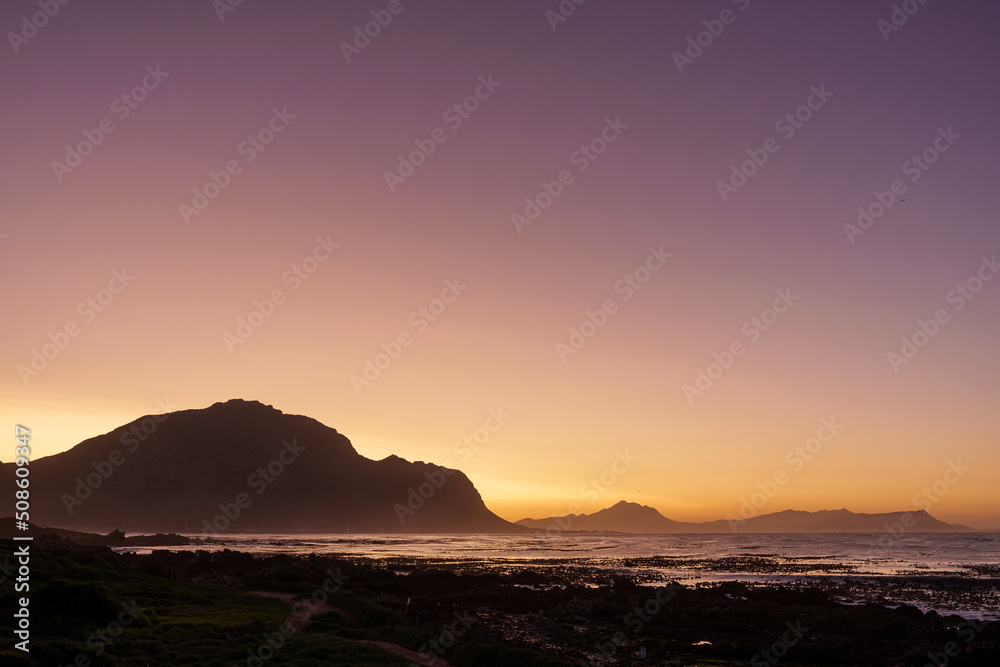 Sunrise at Stony Point, Betty's (Bettys) Bay, Whale Coast, Overberg, Western Cape, South Africa.