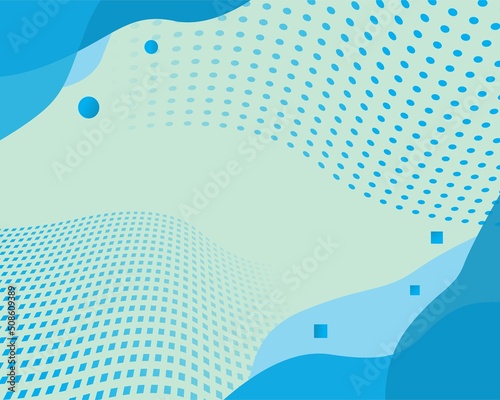 Abstract blue background with beautiful fluid shapes and gradation of dots