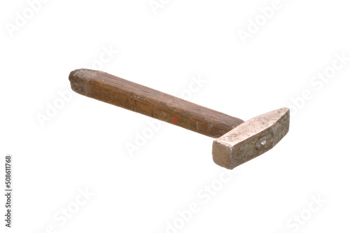 old hammer isolated on white background