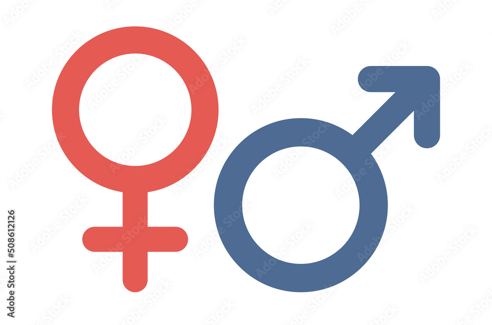 Gender symbol. Male and female sign. Vector flat illustration Gender symbol. Male and female sign. Vector flat illustration