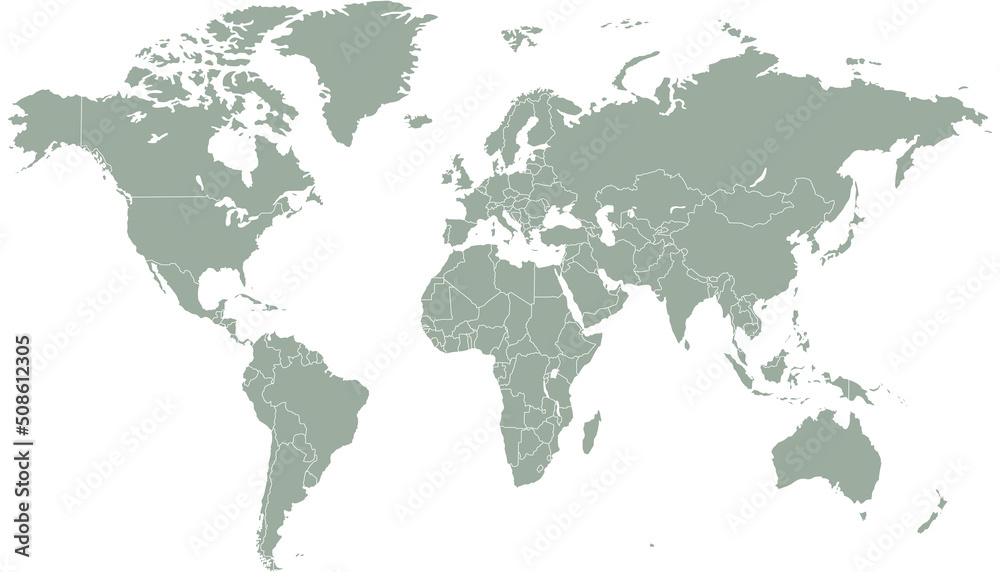 Obraz premium World map. Color vector modern. Silhouette map. 