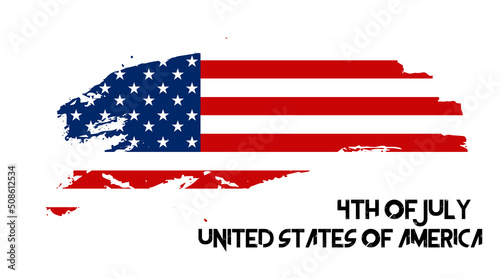 American Flag. Independence Day. Fourth of July. Typography.