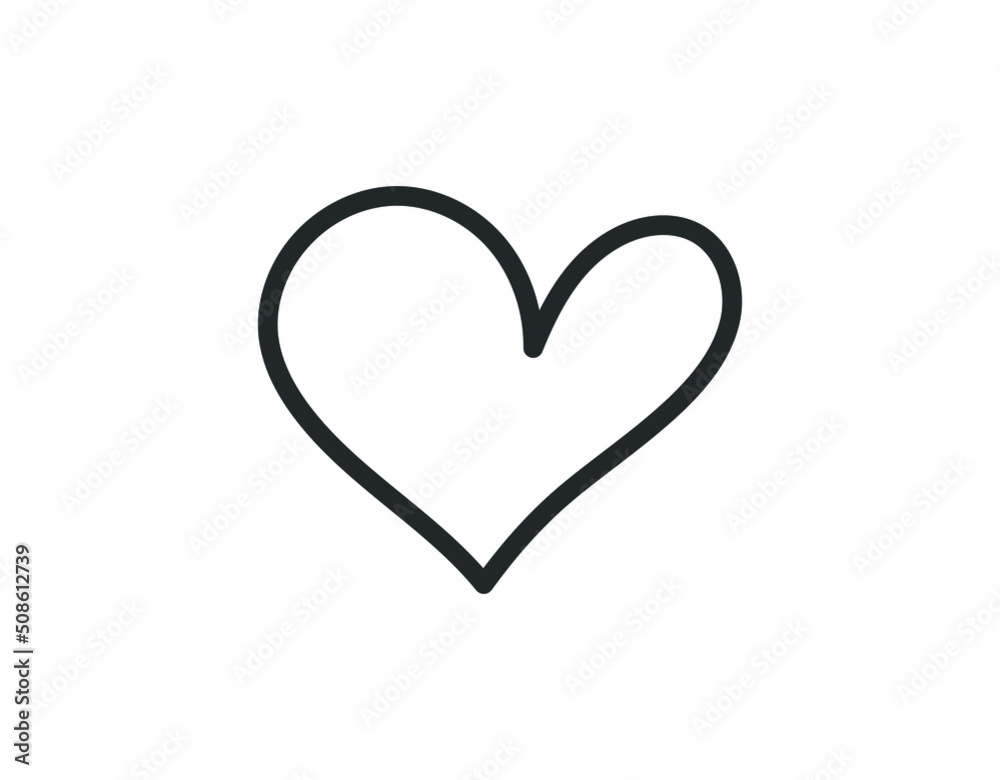 heart icon, concept of love, linear icons thin black line