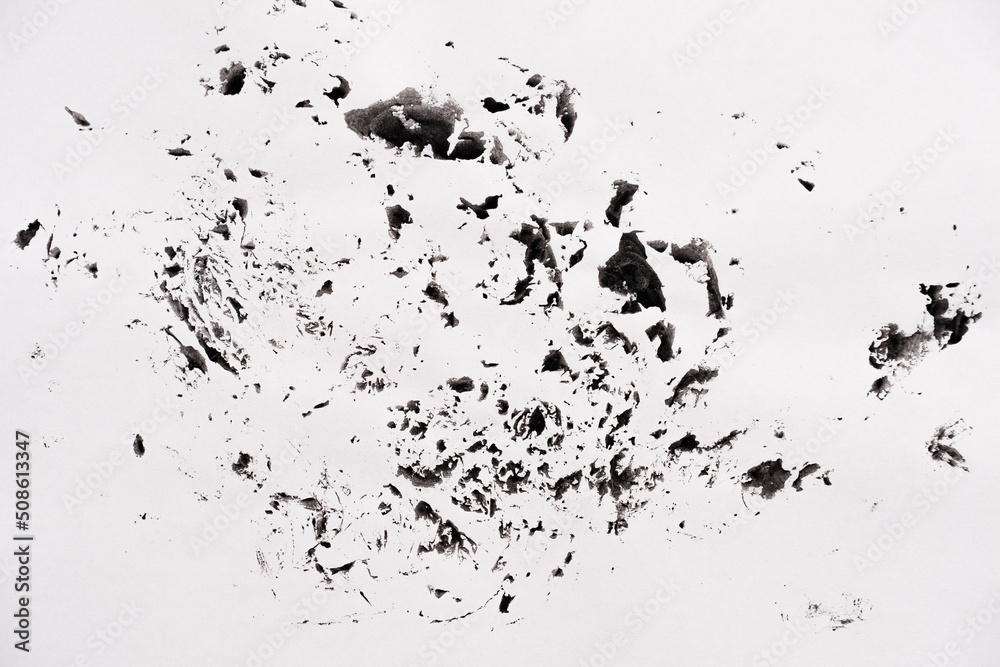 Fototapeta premium Abstract black white texture on white paper like a marble