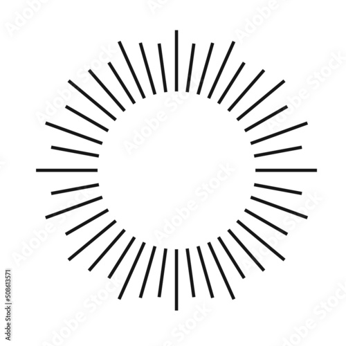 Sunburst vector black color isolated on white background. 10 eps
