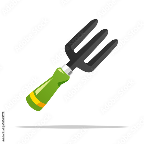 Small gardening fork vector isolated illustration