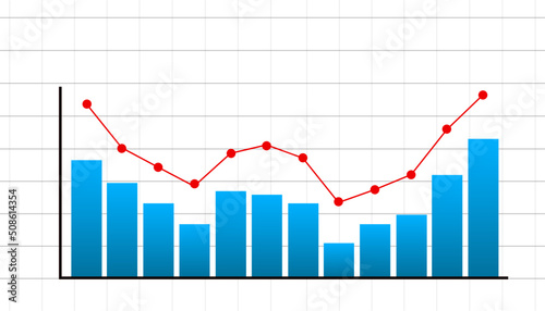annual economic analysis chart.
monthly growth and contraction diagram. Economic data analysis concept.