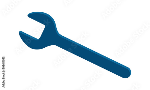Spanner semi flat color vector object. Full sized item on white. Wrench. Instrument for repair. Manual implement simple cartoon style illustration for web graphic design and animation