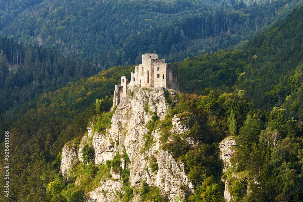 Strecno castle during spring time near Zilina, Slovakia