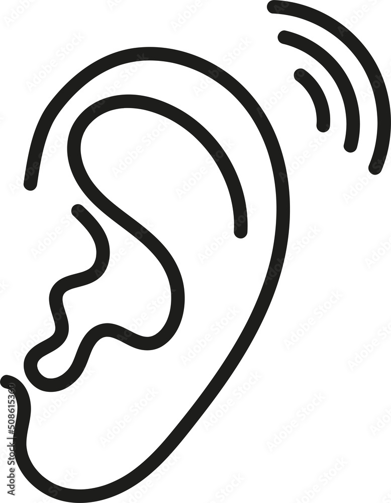 Sound hearing ear icon sign. Signs and symbols. Sound hearing ear icon sign. Signs and symbols.
