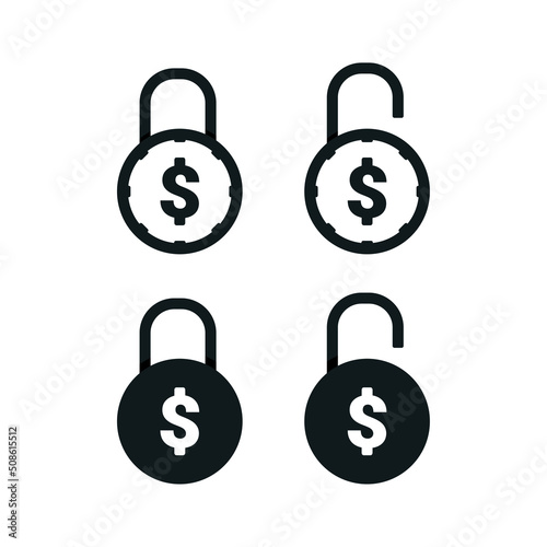 Money lock icon. Vector illustration