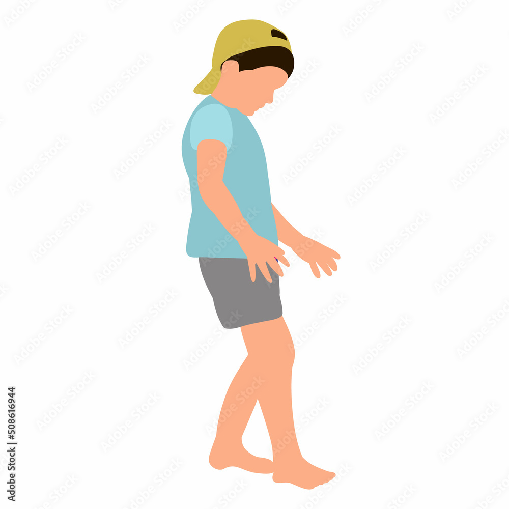 boy in flat design, isolated vector