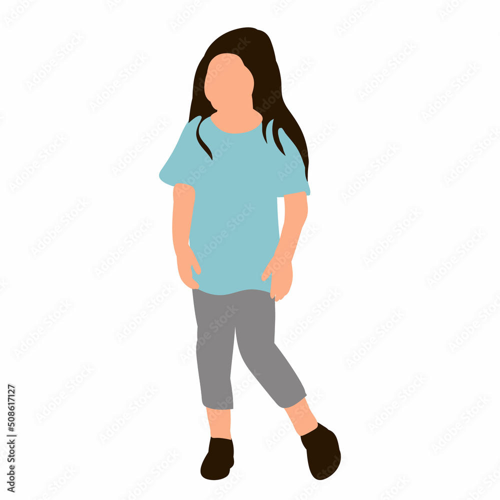 child girl in flat design child girl in flat design
