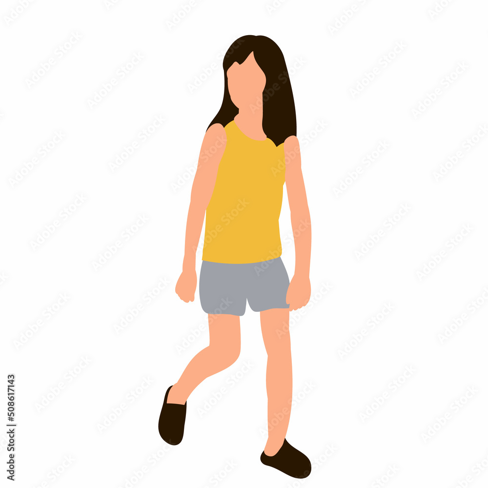 child girl in flat design, isolated vector child girl in flat design, isolated vector