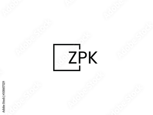 ZPK letter initial logo design vector illustration