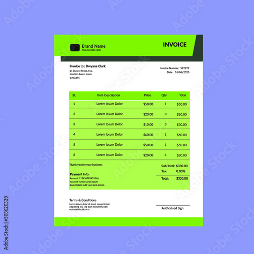 Corporate invoice design