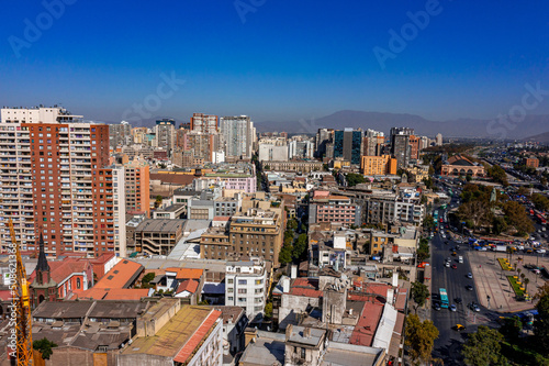 Wallpaper Mural Aerial Cityscape of Santiago de Chile Torontodigital.ca
