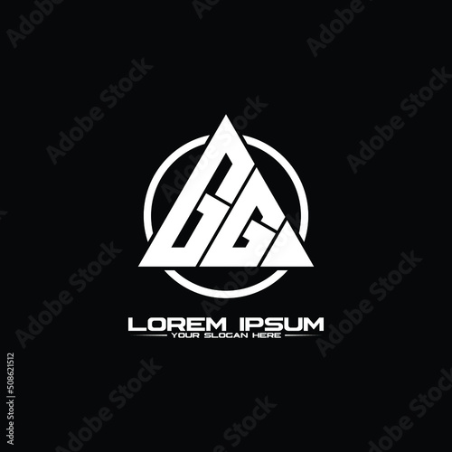 Letter GG triangle logo design vector