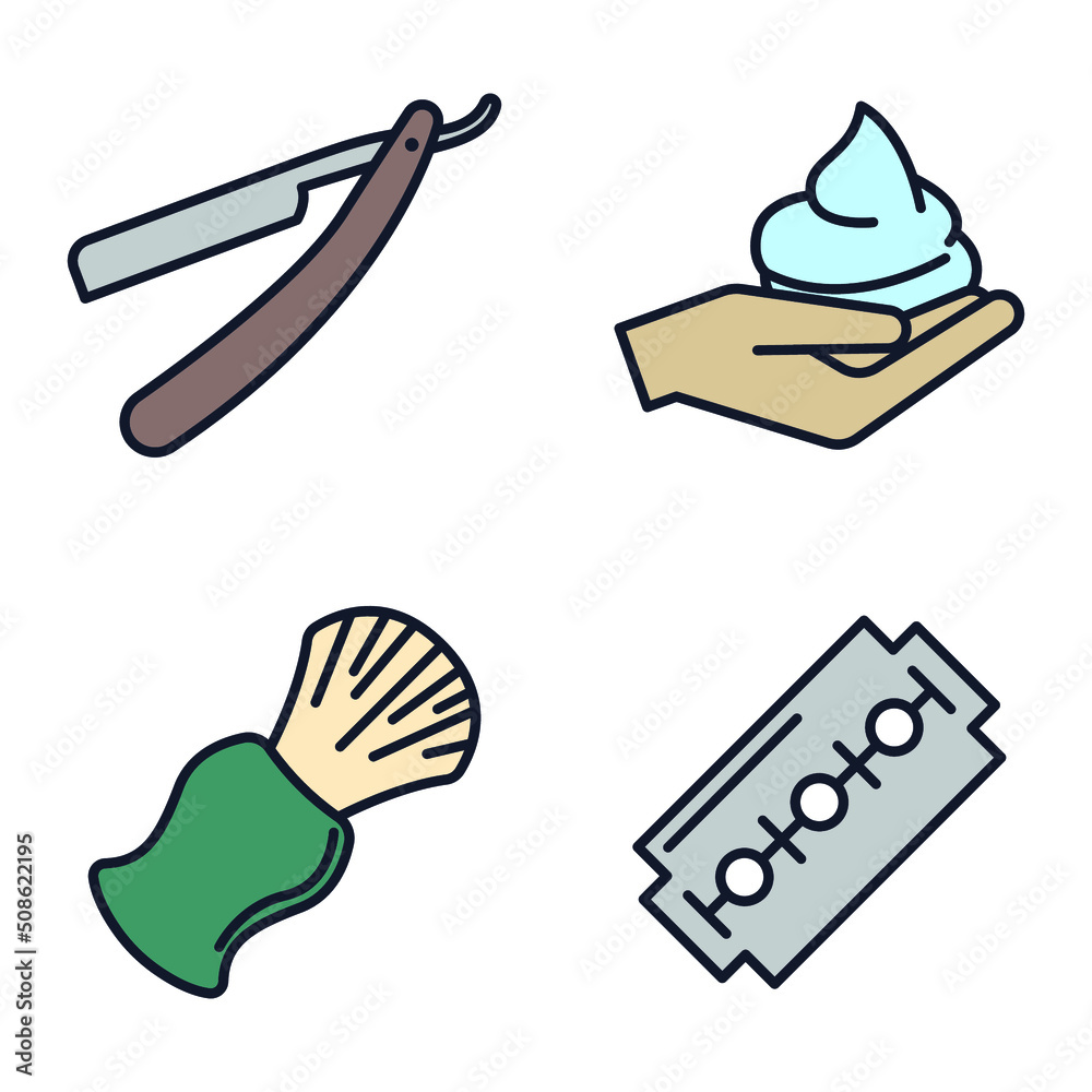Barber shop set icon symbol template for graphic and web design collection logo vector illustration Barber shop set icon symbol template for graphic and web design collection logo vector illustration