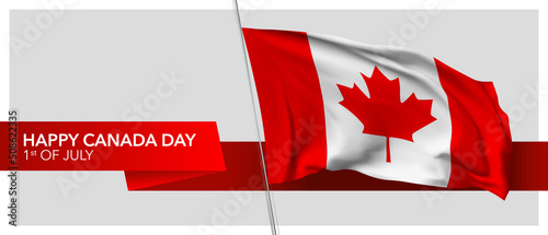 Canada independence day vector banner, greeting card.