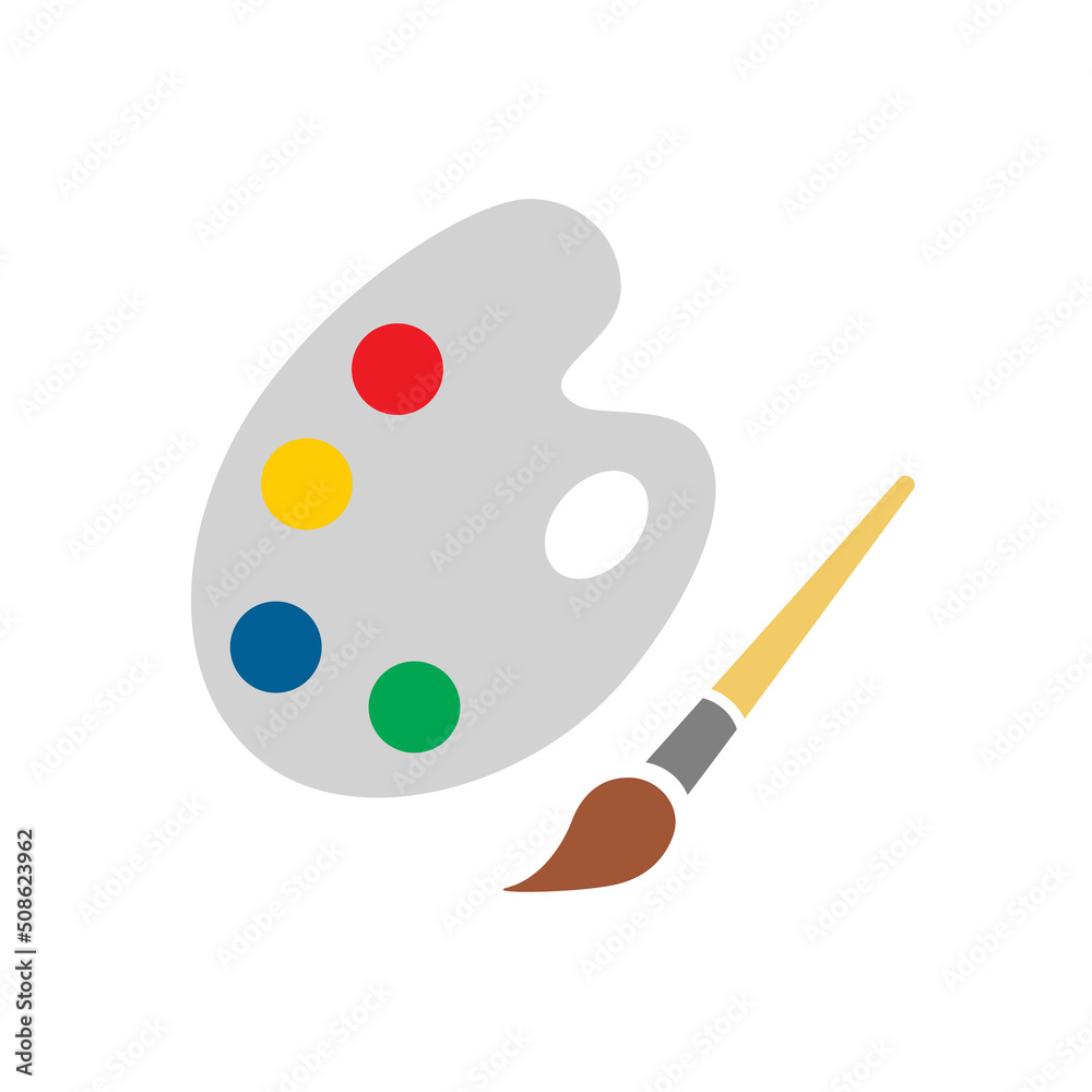 Paint brush with palette Paint brush with palette