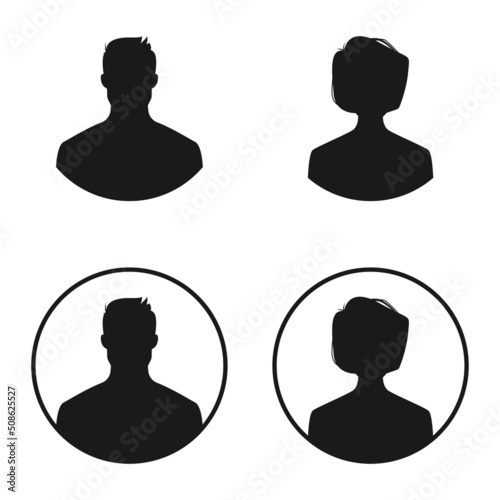 User profile icon vector. Avatar portrait symbol.