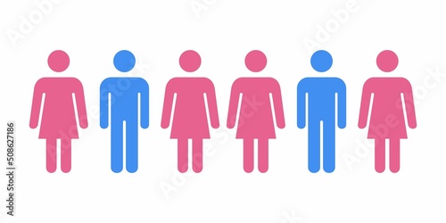 group of people illustration vector,woman and man icon.