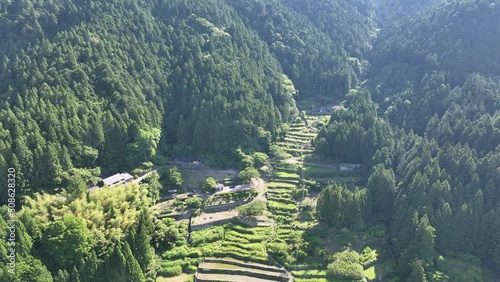 愛知県新城市の四谷千枚田をドローンで空撮。 photo