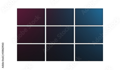 Wallpaper Mural close up LCD television wall mock up with empty space, 3d rendering, isolated on white background Torontodigital.ca