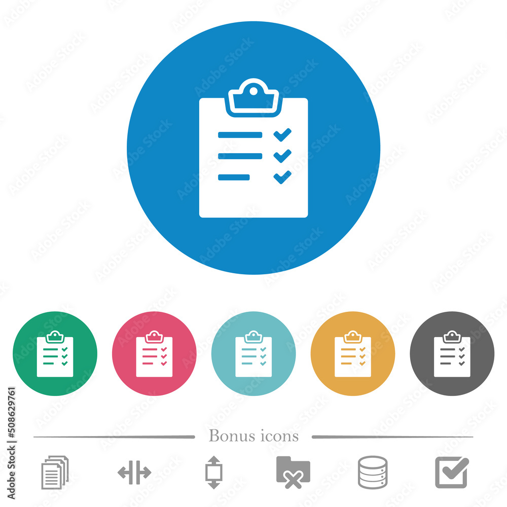 Task list alternate flat round icons Task list alternate flat round icons